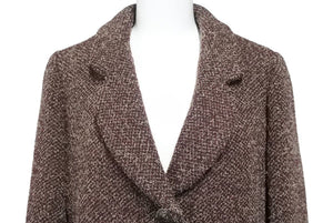 極美品 CHANEL シャネル 97年 ツイード ジャケット ボルドー ココマーク ロゴ アウター P09217V05806 サイズ36 中古 46447