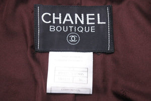 極美品 CHANEL シャネル 97年 ツイード ジャケット ボルドー ココマーク ロゴ アウター P09217V05806 サイズ36 中古 46447