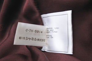 極美品 CHANEL シャネル 97年 ツイード ジャケット ボルドー ココマーク ロゴ アウター P09217V05806 サイズ36 中古 46447