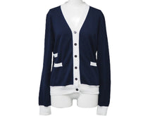 Load image into Gallery viewer, MARNI マルニ カーディガン COMMESSA S12CDMDJ39QO1FC717-00B84 コットン ホワイト ネイビー サイズ40 美品 中古 46453