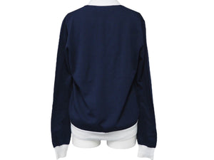MARNI マルニ カーディガン COMMESSA S12CDMDJ39QO1FC717-00B84 コットン ホワイト ネイビー サイズ40 美品 中古 46453