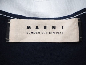 MARNI マルニ カーディガン COMMESSA S12CDMDJ39QO1FC717-00B84 コットン ホワイト ネイビー サイズ40 美品 中古 46453