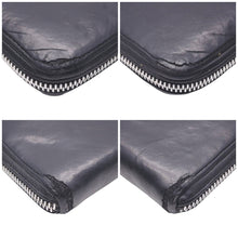 Load image into Gallery viewer, CHROMEHEARTS クロムハーツ BSフレア装飾ラウンドジップレザーウォレット財布 レザー シルバー925 ブラック 中古 46464