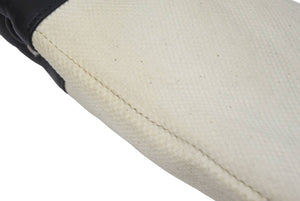 JIL SANDER ジルサンダー ドローストリングクロスボディバッグ 巾着 アイボリー ブラック キャンバス レザー 良品 中古 46467