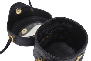 CHANEL シャネル 飯盒炊飯型 ショルダー 縦長 マトラッセ チャーム付き ミニバッグ 中古 46475