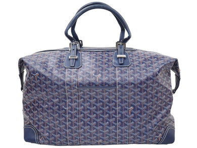 GOYARD ゴヤール モノグラム ボストンバッグ ブルー レザー ロゴ 旅行バッグ 鞄 CSSR1220GOYHOL 中古 46497