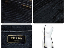 Load image into Gallery viewer, PRADA プラダ ショルダーバッグ ブラック 三角ロゴプレート ナイロン ゴールド金具 中古品 46498