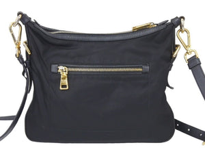 PRADA プラダ ショルダーバッグ ブラック 三角ロゴプレート ナイロン ゴールド金具 中古品 46498