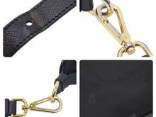 Load image into Gallery viewer, PRADA プラダ ショルダーバッグ ブラック 三角ロゴプレート ナイロン ゴールド金具 中古品 46498
