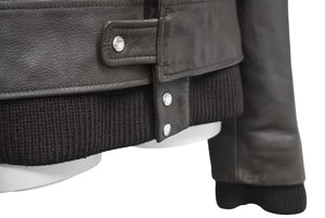 LouisVuitton ルイヴィトン ライダースジャケット RM082MNLJ50KID ゴートスキン アセテート レーヨン ブラウン 46 美品 中古 46502