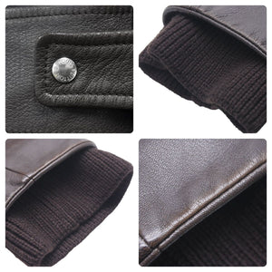 LouisVuitton ルイヴィトン ライダースジャケット RM082MNLJ50KID ゴートスキン アセテート レーヨン ブラウン 46 美品 中古 46502