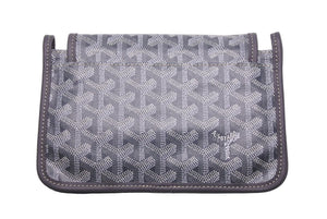 新品同様 GOYARD ゴヤール Plumet プリュメ ショルダーバッグ 斜めがけポシェット ストラップ無し PVC レザー グレー 中古 46537