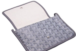 新品同様 GOYARD ゴヤール Plumet プリュメ ショルダーバッグ 斜めがけポシェット ストラップ無し PVC レザー グレー 中古 46537