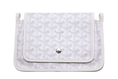 新品同様 GOYARD ゴヤール Plumet プリュメ ショルダーバッグ 斜めがけポシェット ストラップ無し PVC レザー ホワイト 中古 46539