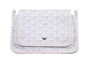 新品同様 GOYARD ゴヤール Plumet プリュメ ショルダーバッグ 斜めがけポシェット ストラップ無し PVC レザー ホワイト 中古 46539