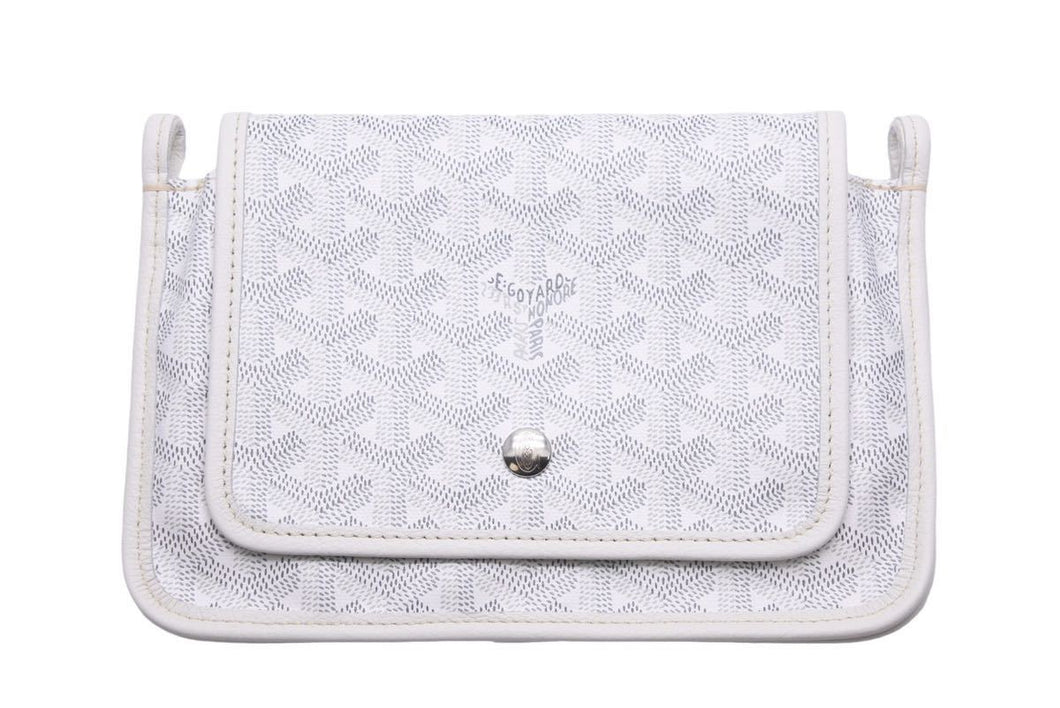 新品同様 GOYARD ゴヤール Plumet プリュメ ショルダーバッグ 斜めがけポシェット ストラップ無し PVC レザー ホワイト 中古 46539
