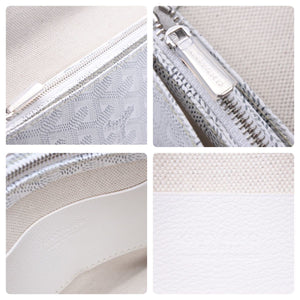 新品同様 GOYARD ゴヤール Plumet プリュメ ショルダーバッグ 斜めがけポシェット ストラップ無し PVC レザー ホワイト 中古 46539