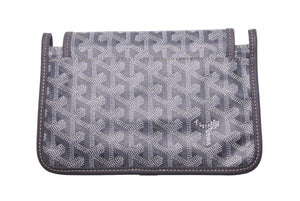 新品同様 GOYARD ゴヤール Plumet プリュメ ショルダーバッグ 斜めがけポシェット ストラップ無し PVC レザー グレー 中古 46541