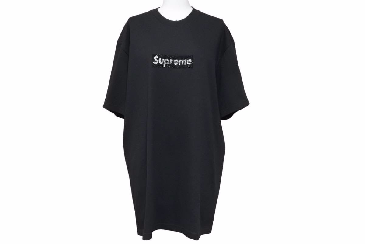 Supreme - Supreme シュプリーム Swarovski スワロフスキー Box Logo ボックスロゴ Tee Black Tシャツ 半袖 ブラック M 新品同様 中古 46546 Supreme シュプリーム Swarovski スワロフスキー Box Logo