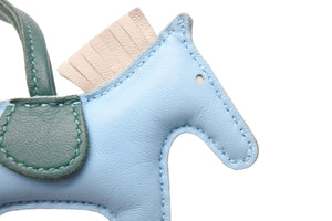HERMES エルメス Rodeo Charm PM ロデオチャームPM アクセサリー アニオン コットン ブルー グレー カーキ 美品 中古 46551