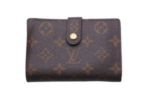 LouisVuitton ルイヴィトン ヴィエノワ 二つ折り財布 M61663 TH0021 モノグラムキャンバス ブラウン ゴールド 良品 中古 46569
