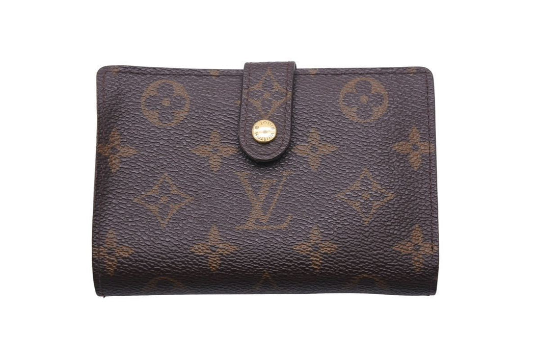 LouisVuitton ルイヴィトン ヴィエノワ 二つ折り財布 M61663 TH0021 モノグラムキャンバス ブラウン ゴールド 良品 中古 46569