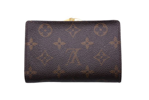 LouisVuitton ルイヴィトン ヴィエノワ 二つ折り財布 M61663 TH0021 モノグラムキャンバス ブラウン ゴールド 良品 中古 46569
