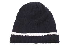 CHANEL シャネル ココマークロゴ ニット帽 帽子 キャップ ビーニー カシミア ブラック ホワイト 美品 中古 46588