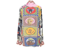 Load image into Gallery viewer, GUCCI グッチ Tiger タイガー Flower フラワー 長袖シャツ 総柄 トップス イタリア製 シルク マルチカラー 42 美品 中古 46640