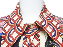 Load image into Gallery viewer, GUCCI グッチ Tiger タイガー Flower フラワー 長袖シャツ 総柄 トップス イタリア製 シルク マルチカラー 42 美品 中古 46640