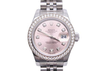 Load image into Gallery viewer, ロレックス レディース デイトジャスト ピンク文字盤 ダイヤベゼル ランダム ROLEX 179384G SS×WG 美品 中古 46711