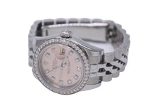 Load image into Gallery viewer, ロレックス レディース デイトジャスト ピンク文字盤 ダイヤベゼル ランダム ROLEX 179384G SS×WG 美品 中古 46711