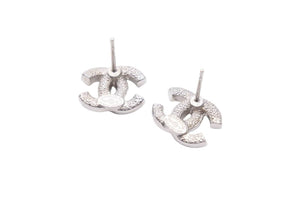 極美品 CHANEL シャネル ココマーク ラインストーン ピアス ロゴ アクセサリー ジュエリー 小物 中古 46669