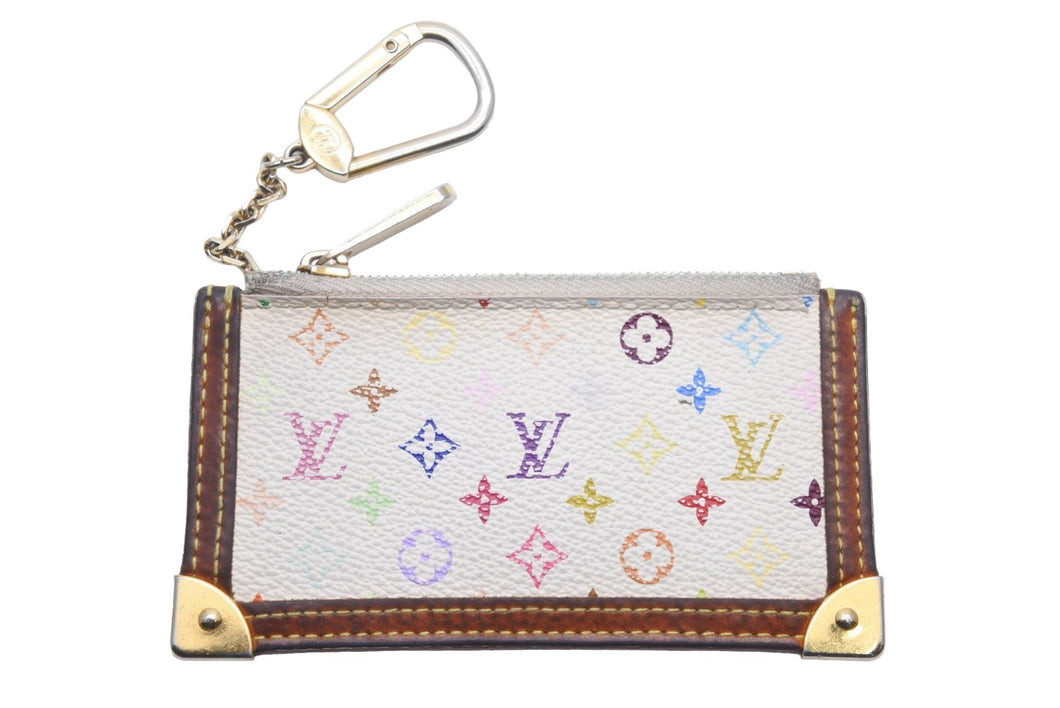 LOUISVUITTON ルイヴィトン ポシェット クレ M92655 CA1025 ブロン コインケース レザー ホワイト マルチカラー 良品 中古 46676