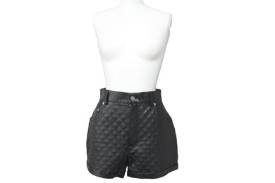 SAINT LAURENT サンローラン 20年 レザーショートパンツ ラムスキン 632344 YC2ZZ サイズ38 美品 中古 46679 