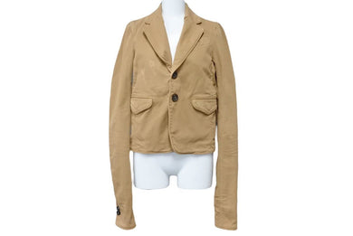 DSQUARED2 ディースクエアード 20AW テーラードジャケット ダメージ加工 コットン ポリウレタン ブラウン 38 良品 中古 46680