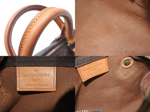 LOUIS VUITTON ルイヴィトン ミニスピーディ ハンドバッグ モノグラム ブラウン レザー M41534 中古 46692