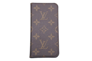 LOUIS VUITTON ルイ・ヴィトン モノグラム iPhoneX/XS スマホケース ブラウン 小物 ロゴ 中古 46723