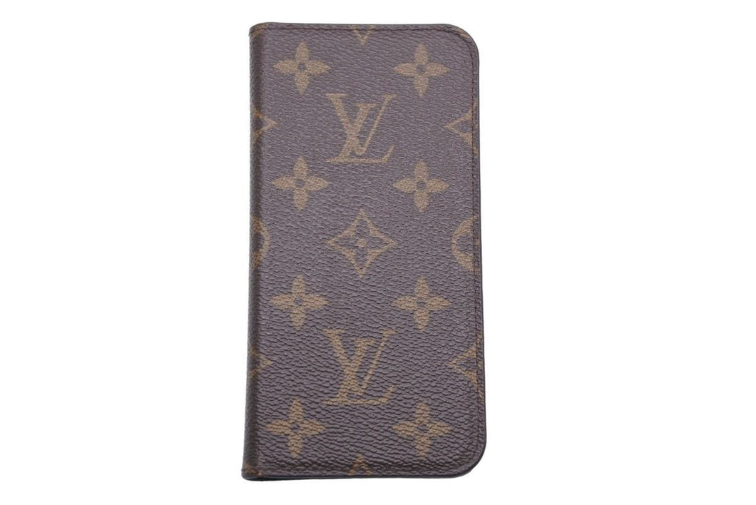 LOUIS VUITTON ルイ・ヴィトン モノグラム iPhoneX/XS スマホケース ブラウン 小物 ロゴ 中古 46723