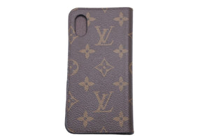 LOUIS VUITTON ルイ・ヴィトン モノグラム iPhoneX/XS スマホケース ブラウン 小物 ロゴ 中古 46723
