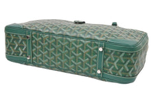 Load image into Gallery viewer, GOYARD ゴヤール サンマルタン ヘリンボーン スクエアボストンバッグ PVCキャンバス レザー シルバー金具 グリーン 美品 中古 46727