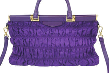 Load image into Gallery viewer, PRADA プラダ ２WAY ナイロン ハンドバッグ ショルダーバッグ パープル トライアングルプレート ゴールド金具 中古 46739
