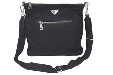 PRADA プラダ ショルダーバッグ ブラック ナイロン 三角ロゴ ロゴ プレート 中古 46742