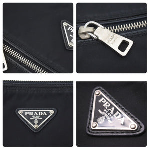 PRADA プラダ ショルダーバッグ ブラック ナイロン 三角ロゴ ロゴ プレート 中古 46742