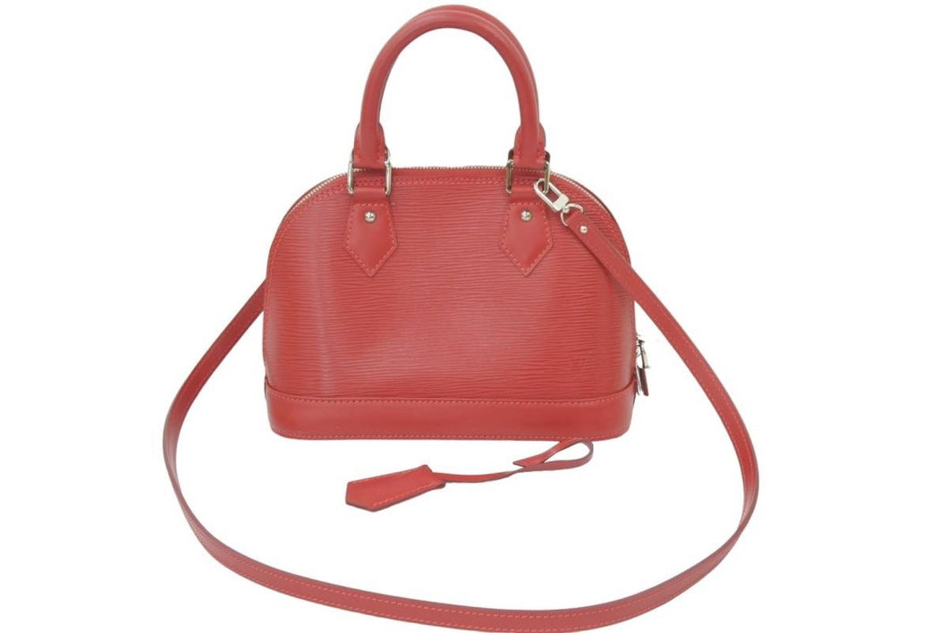 極美品 ルイヴィトン アルマ BB M41160 コクリコ 2WAY レッド 中古 46748