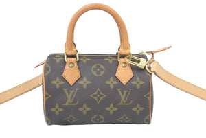 LOUIS VUITTON ルイヴィトン ミニスピーディ ハンドバッグ モノグラム ブラウン レザー M41534 美品 中古 46754