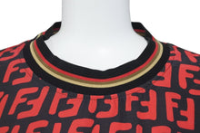 Load image into Gallery viewer, FENDI フェンディ オーバーTシャツ トップス FFズッカ ロゴ レーヨン レッド ブラック ベージュ サイズ38 美品 中古 46783