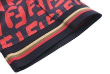 Load image into Gallery viewer, FENDI フェンディ オーバーTシャツ トップス FFズッカ ロゴ レーヨン レッド ブラック ベージュ サイズ38 美品 中古 46783