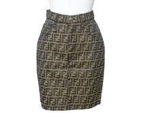 Load image into Gallery viewer, 美品 FENDI フェンディ ミニスカート タイトスカート サイズ26 ブラウン ズッカ柄 総柄 中古 46785