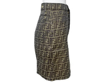 Load image into Gallery viewer, 美品 FENDI フェンディ ミニスカート タイトスカート サイズ26 ブラウン ズッカ柄 総柄 中古 46785